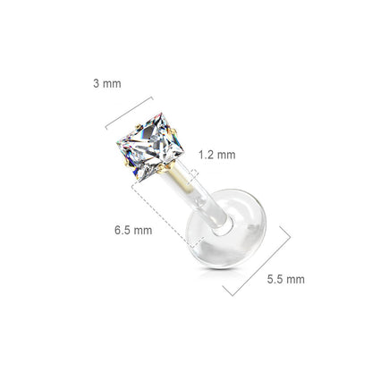 Labret Zircone quadrato