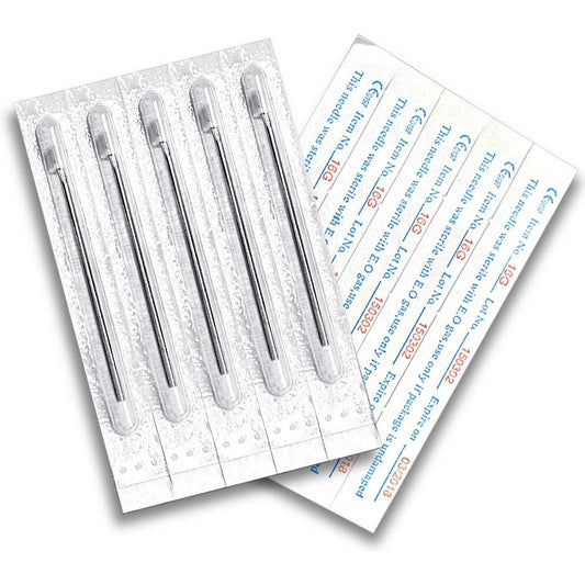 Pre-sterilized disposable straight piercing needles 316L Surgical Steel