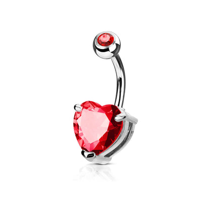 Belly Button Piercing Heart Zirconia