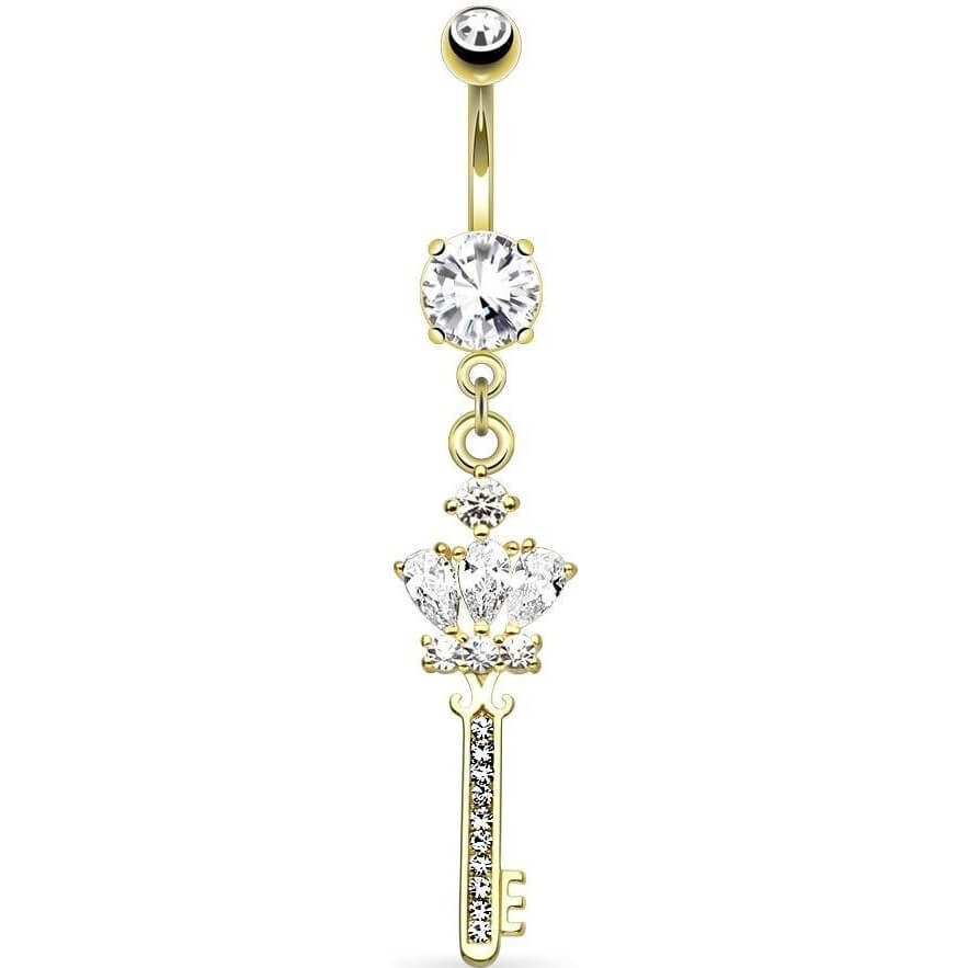 Belly Button Piercing Key dangle Zirconia