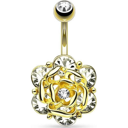 Belly Button Piercing Rose Zirconia