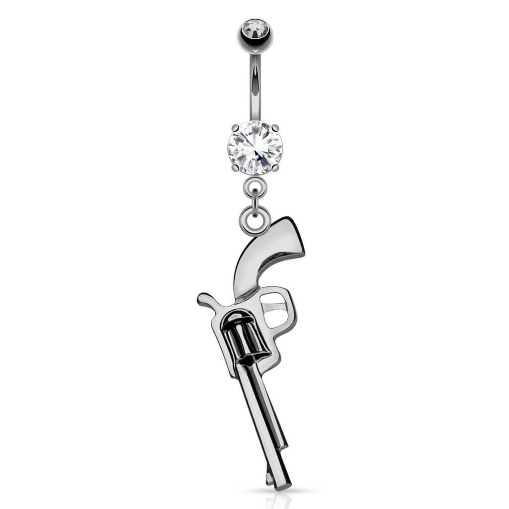 Piercing Ombelico Zircone con pistola pendente