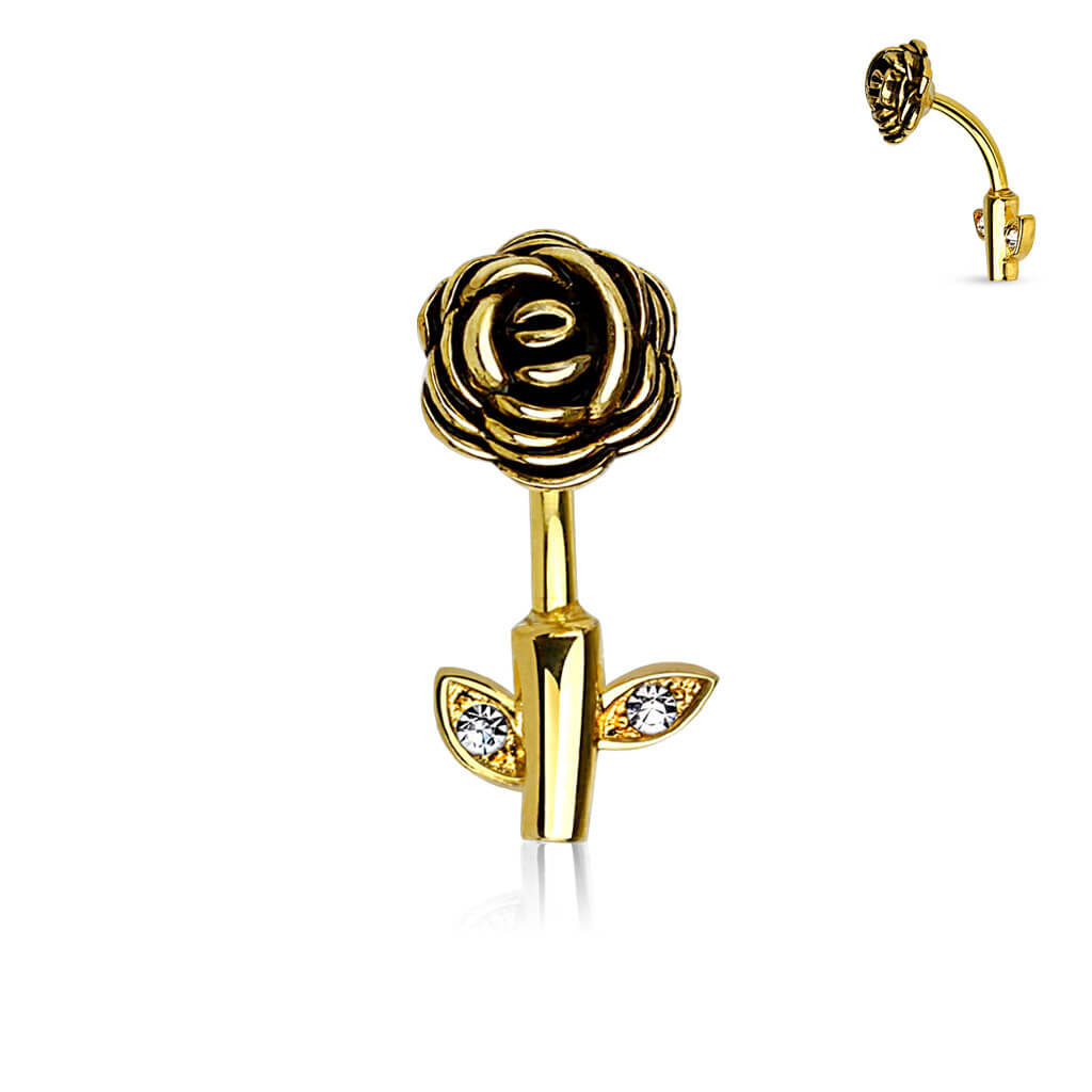 Belly Button Piercing Rose Zirconia