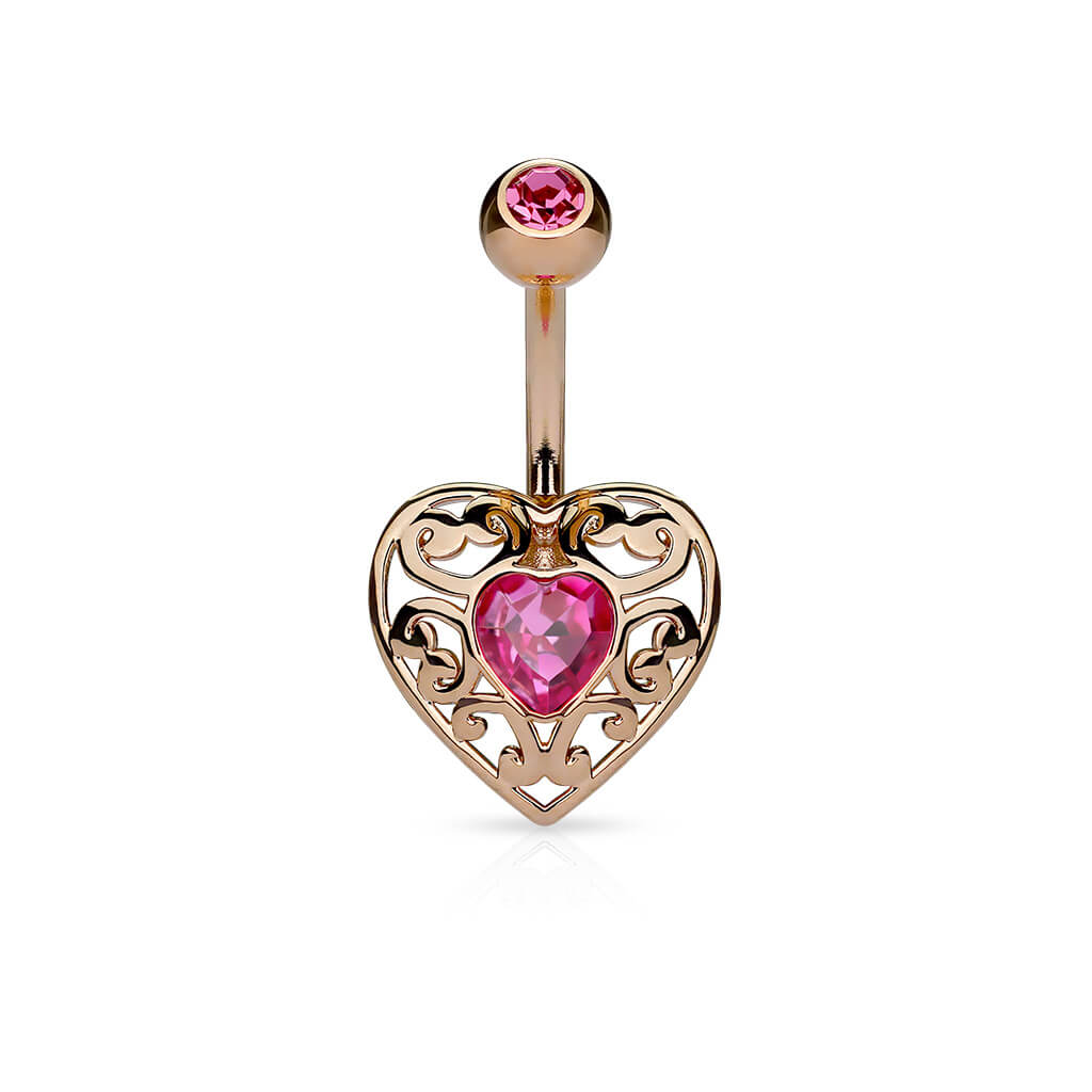 Piercing Ombelico Cuore di zirconi