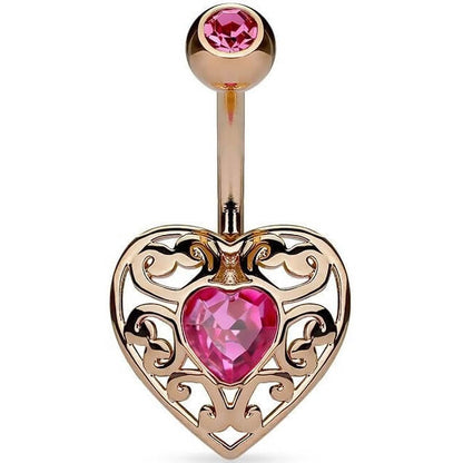 Piercing Ombelico Cuore di zirconi