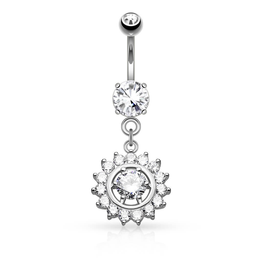 Bauchnabelpiercing Sonne beweglich Zirkonia