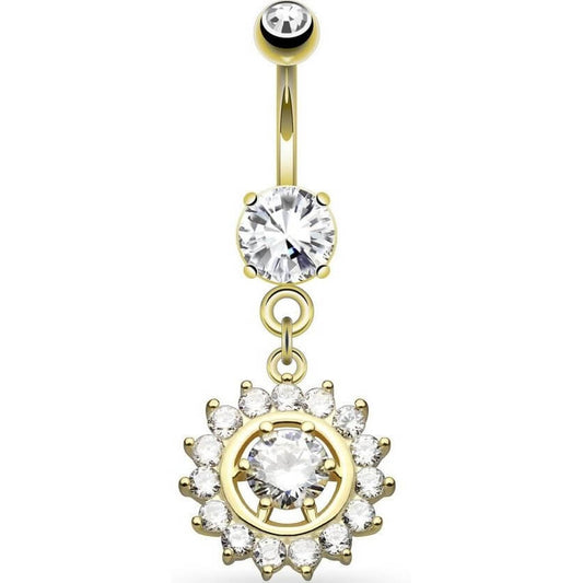 Belly Button Piercing Sun dangle Zirconia