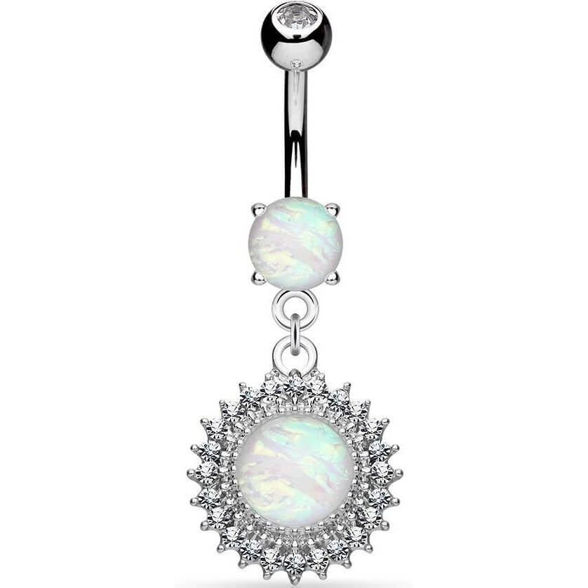 Bauchnabelpiercing Kugel beweglich Opal