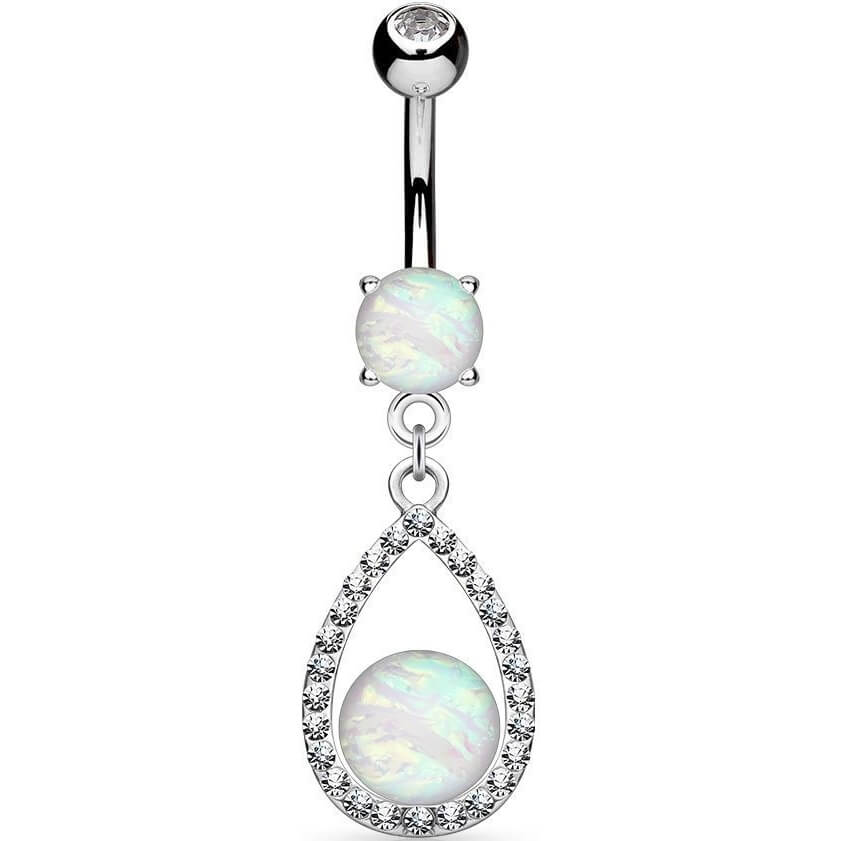 Belly Button Piercing Drop dangle Opal