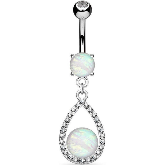 Belly Button Piercing Drop dangle Opal