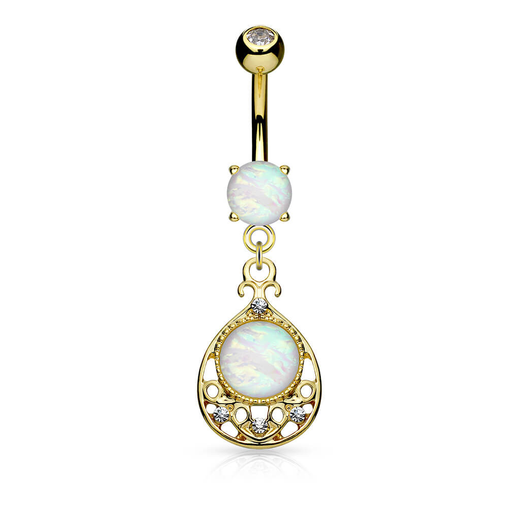 Bauchnabelpiercing Tropfen beweglich Opal