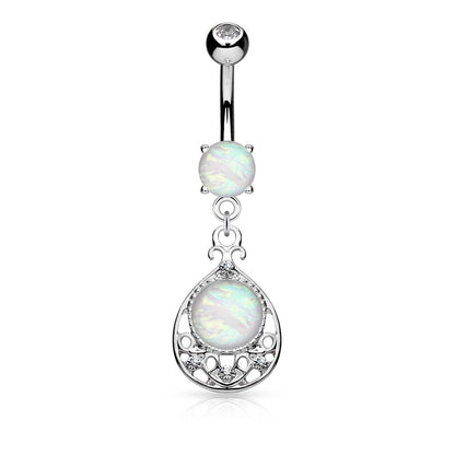 Belly Button Piercing Drop dangle Opal