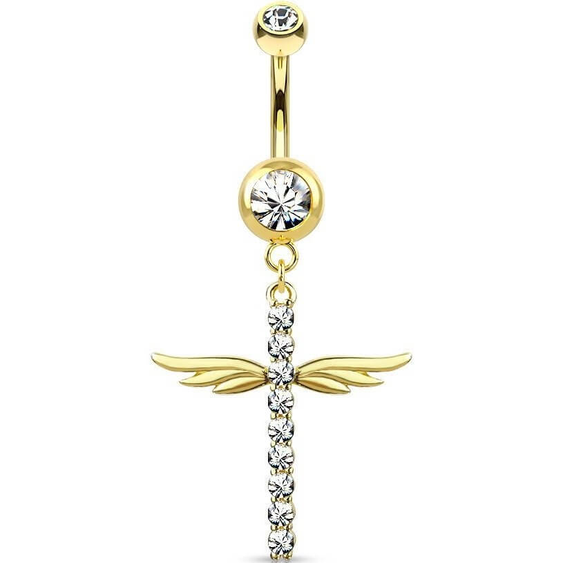 Piercing Nombril Pendentif Ailes Zircone