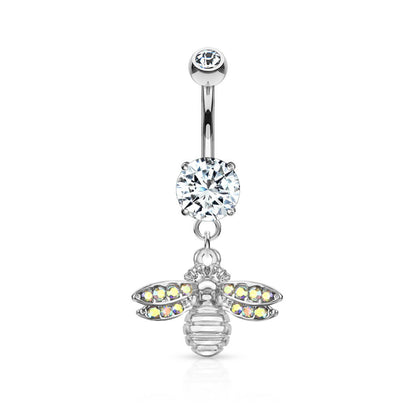 Belly Button Piercing Bee dangle Zirconia