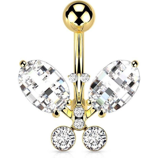 Belly Button Piercing Butterfly Zirconia