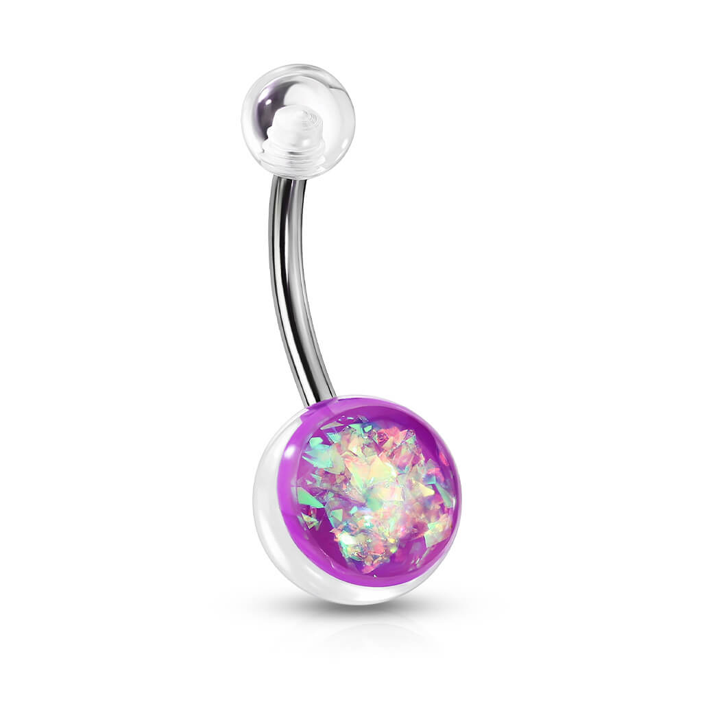 Bauchnabelpiercing Opal Silber