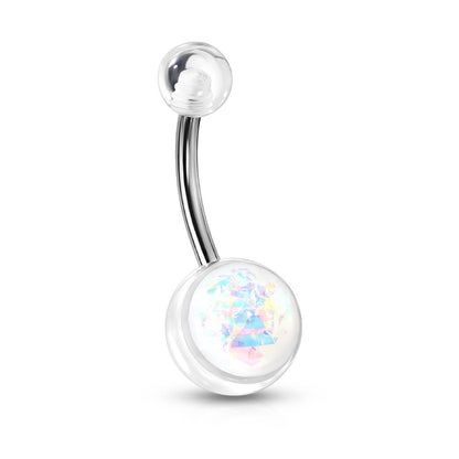 Bauchnabelpiercing Opal Silber