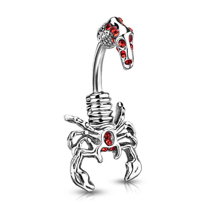 Belly Button Piercing Scorpion Zirconia Silver