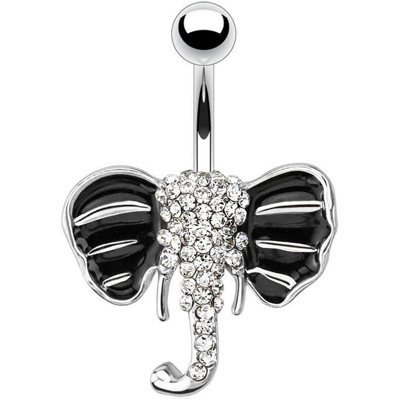 Bauchnabelpiercing Elefant Silber