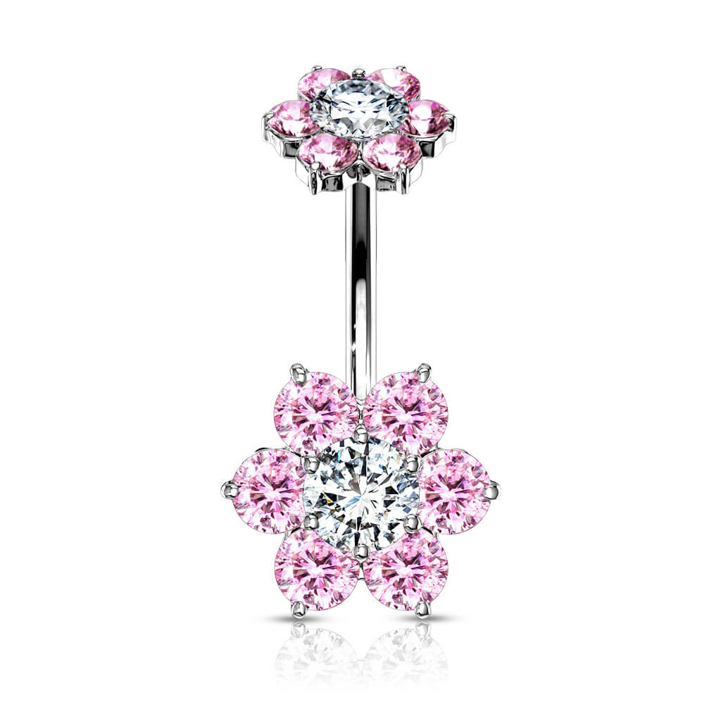 Bauchnabelpiercing Blume Zirkonia Innengewinde