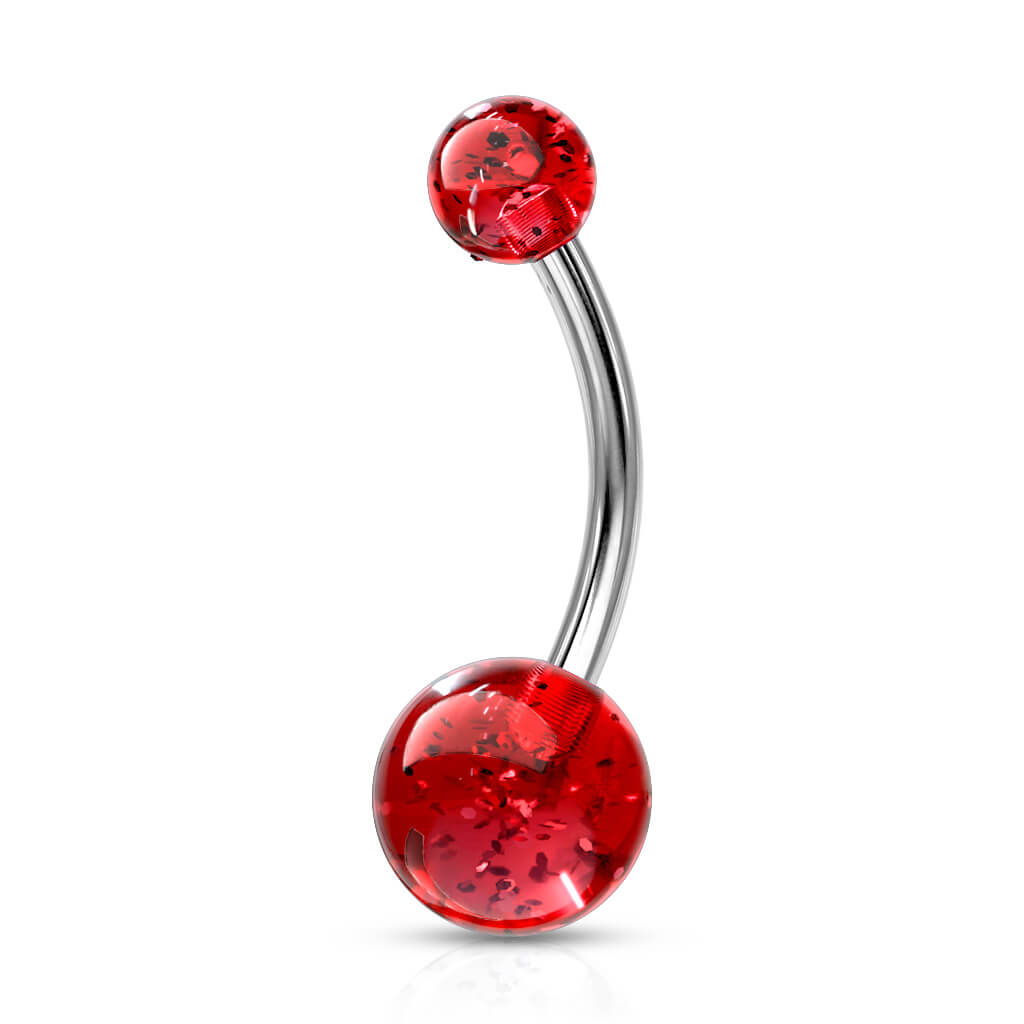 Piercing Ombelico Sfera glitterata in acrilico