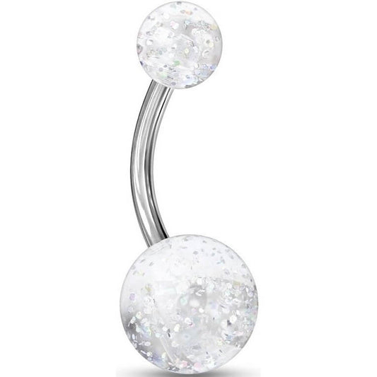 Piercing Ombelico Sfera acrilica ultra glitterata