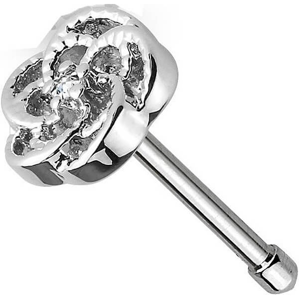 Stud Nasale Fiore d´argento con zirconi