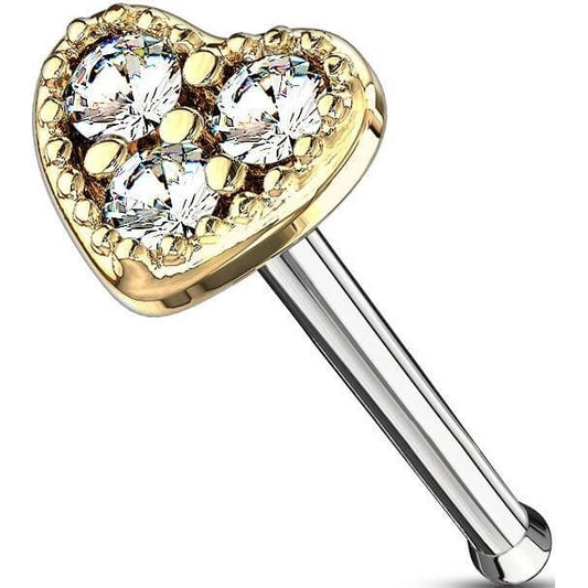 Nose Stud Heart Zirconia