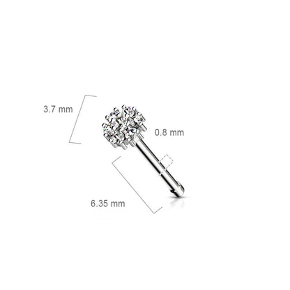 Stud Nasale Fiore di zirconi