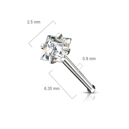 Nose Stud Square Zirconia