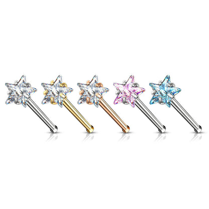 Nose Stud Star Zirconia