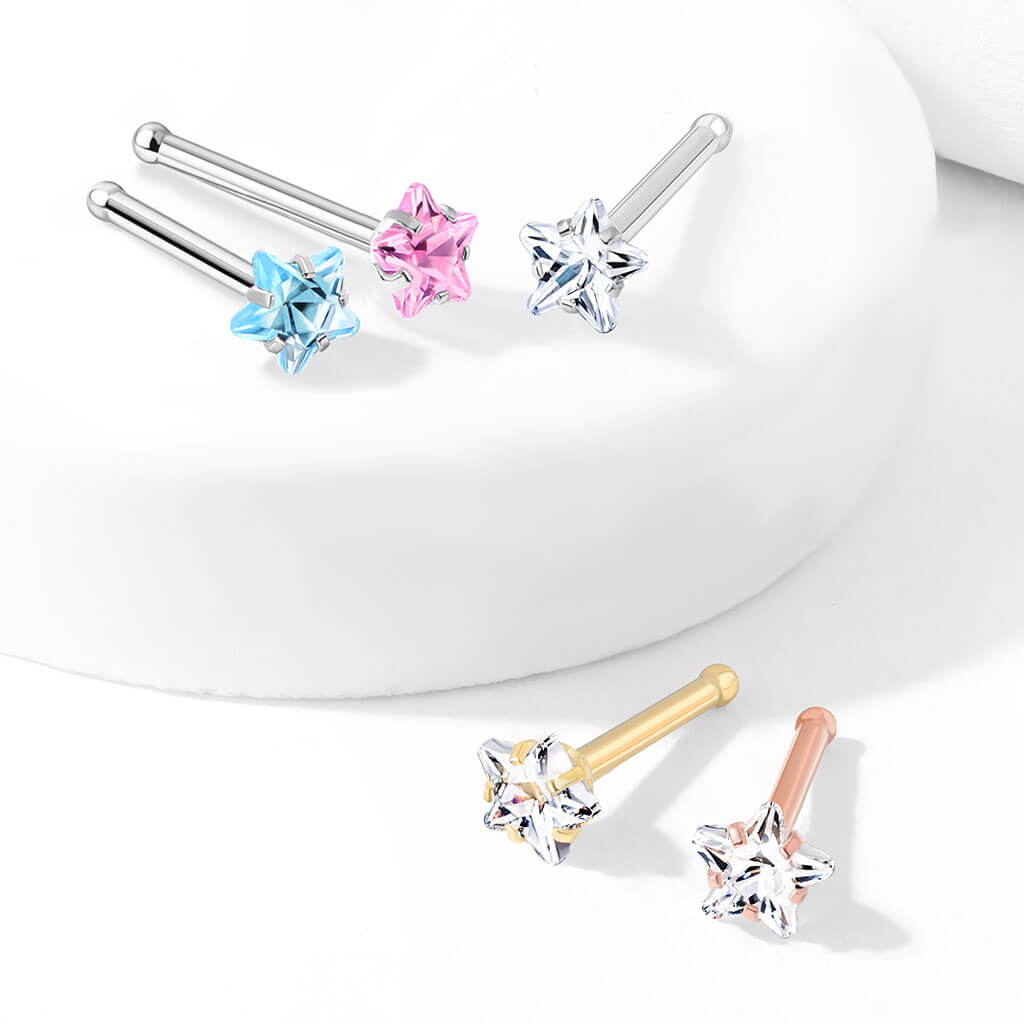 Nose Stud Star Zirconia