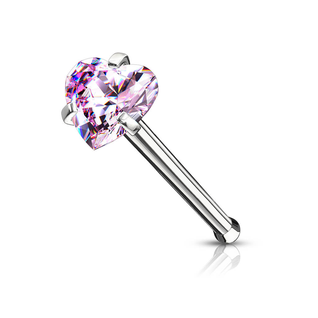 Nose Stud Heart Zirconia