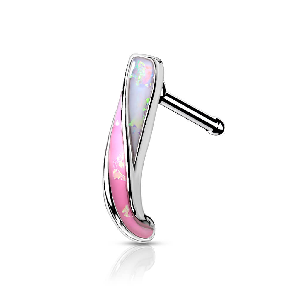 Nose Crawler Twist Opal Silber