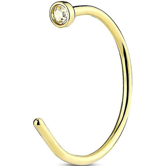 Nasenstecker Hoop Half Hoop Zirkonia Gold