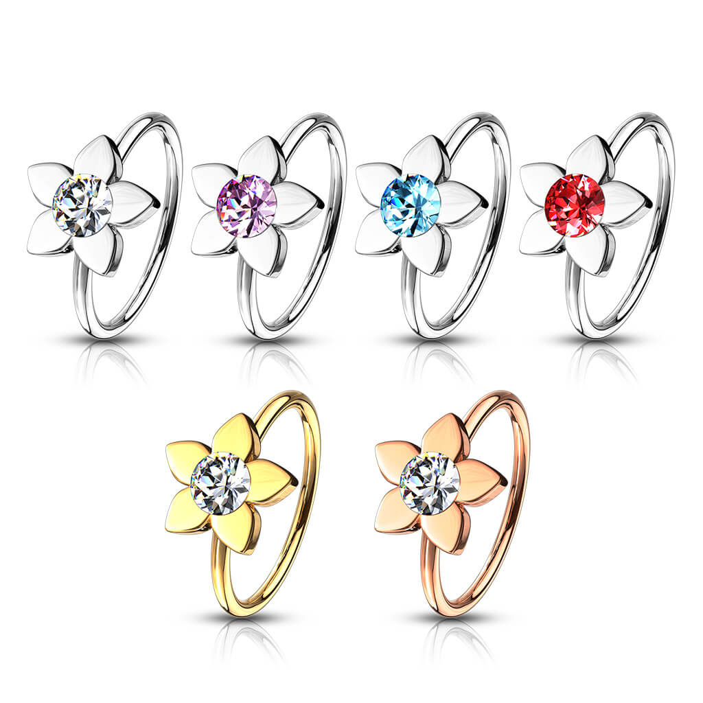 Ring Flower Zirconia Bendable