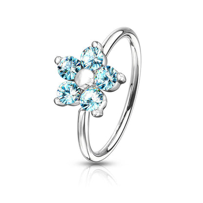 Anillo Circonita Flor Flexible