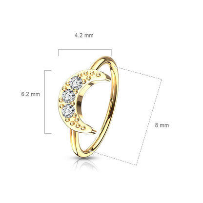 Ring Moon Zirconia Bendable