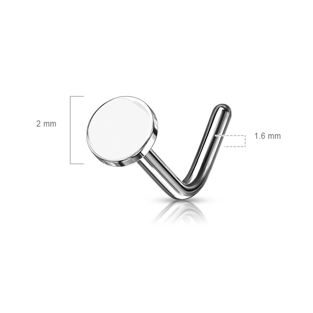 Nasenstecker L-Form Kreis Flach