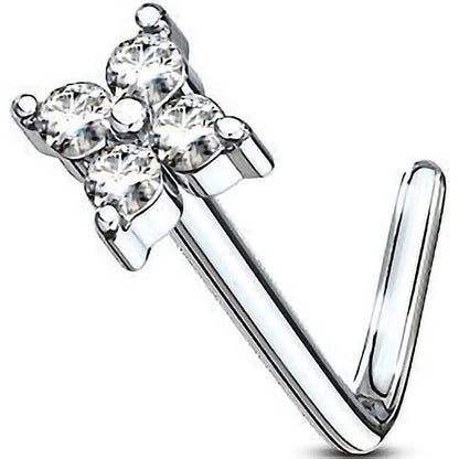 Nez En Forme de L Zircone Carrée Argent