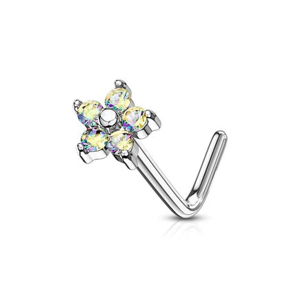 Nez En Forme de L Fleur Zircone