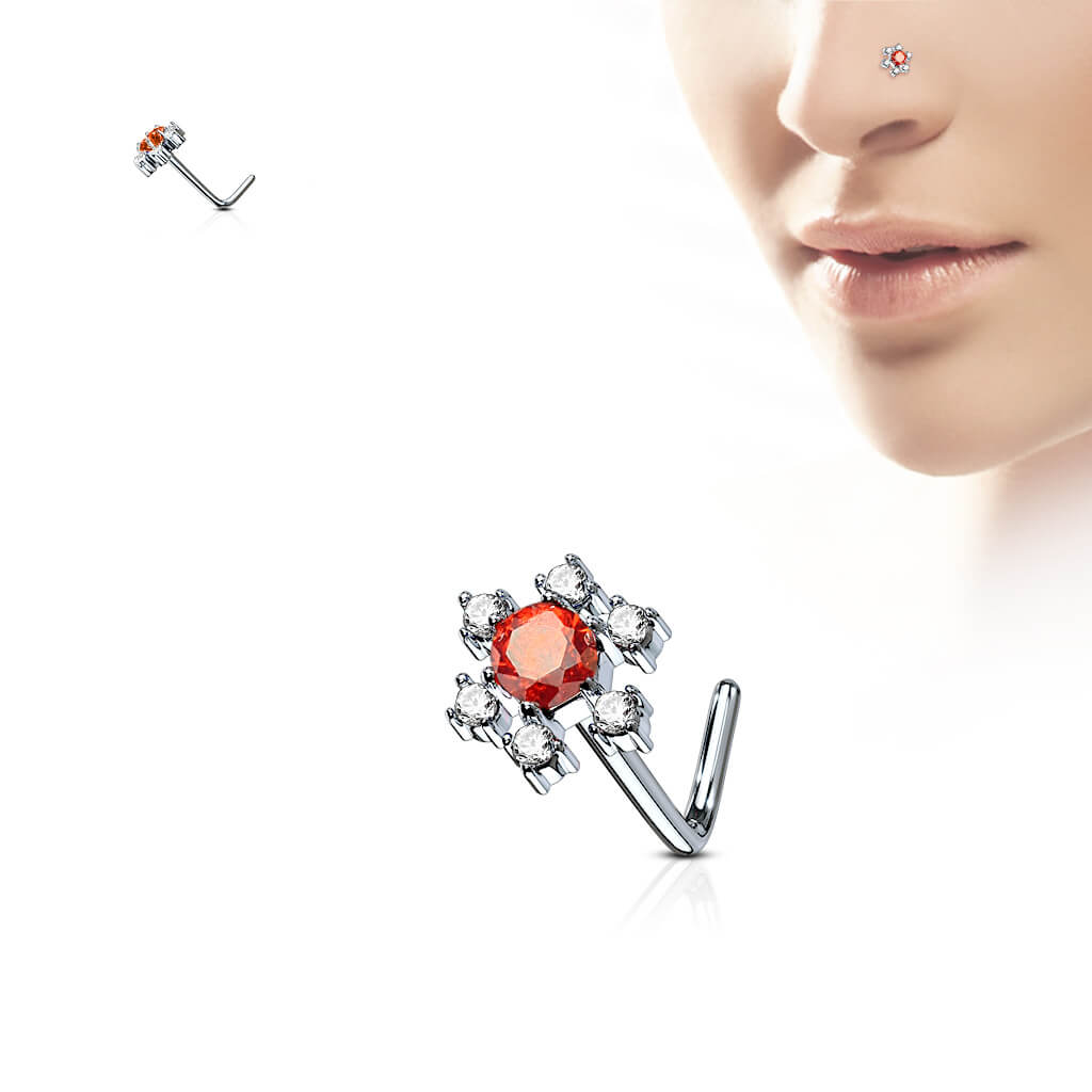 Nez En Forme de L Fleur Zircone