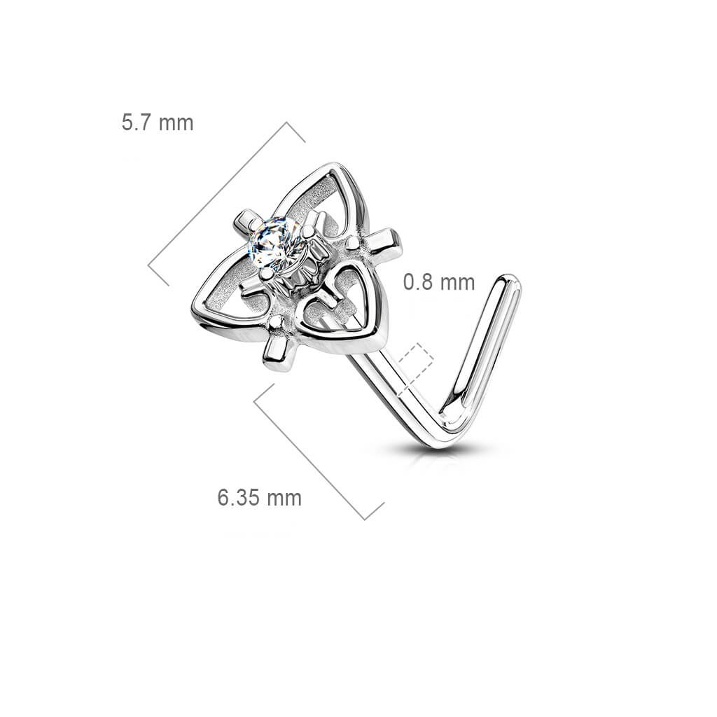 Nose L-Shape Heart Zirconia