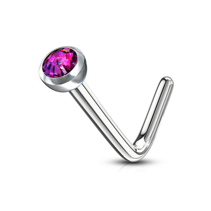 Nez En Forme de L Zircone Argent