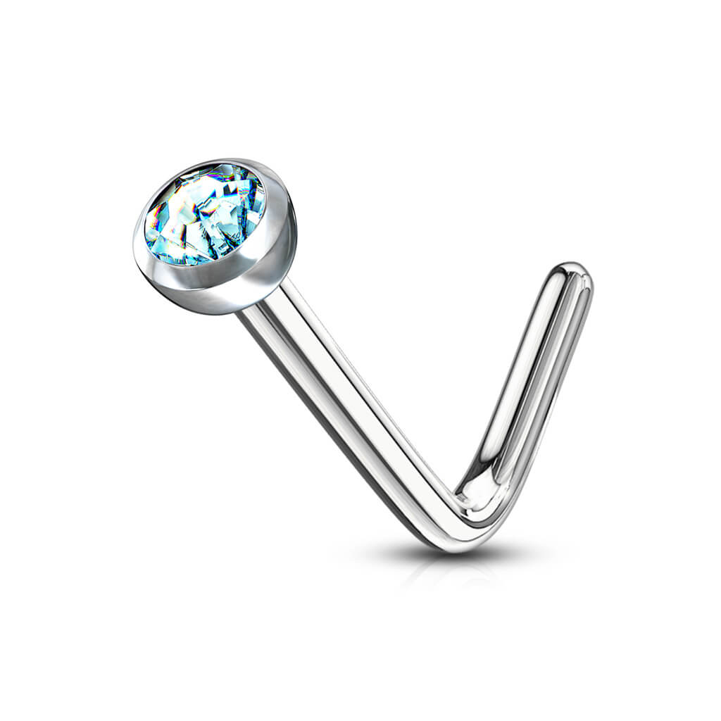 Nez En Forme de L Zircone Argent