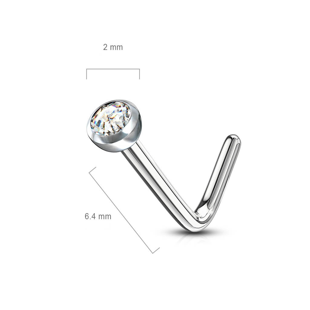 Nez En Forme de L Zircone Argent