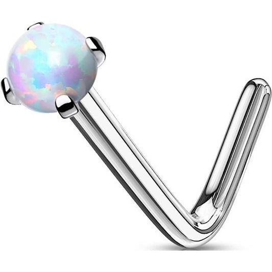 Nose L-Shape Opal Silver