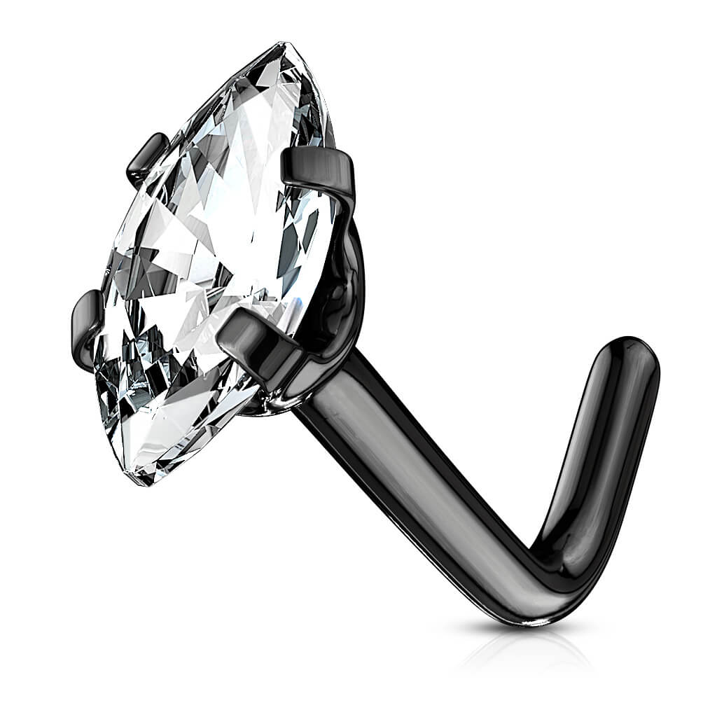 Nose L-Shape Marquise Cut Zirconia