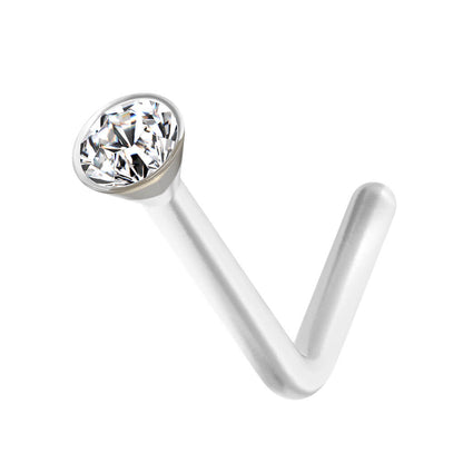 Nez En Forme de L Zircone Argent