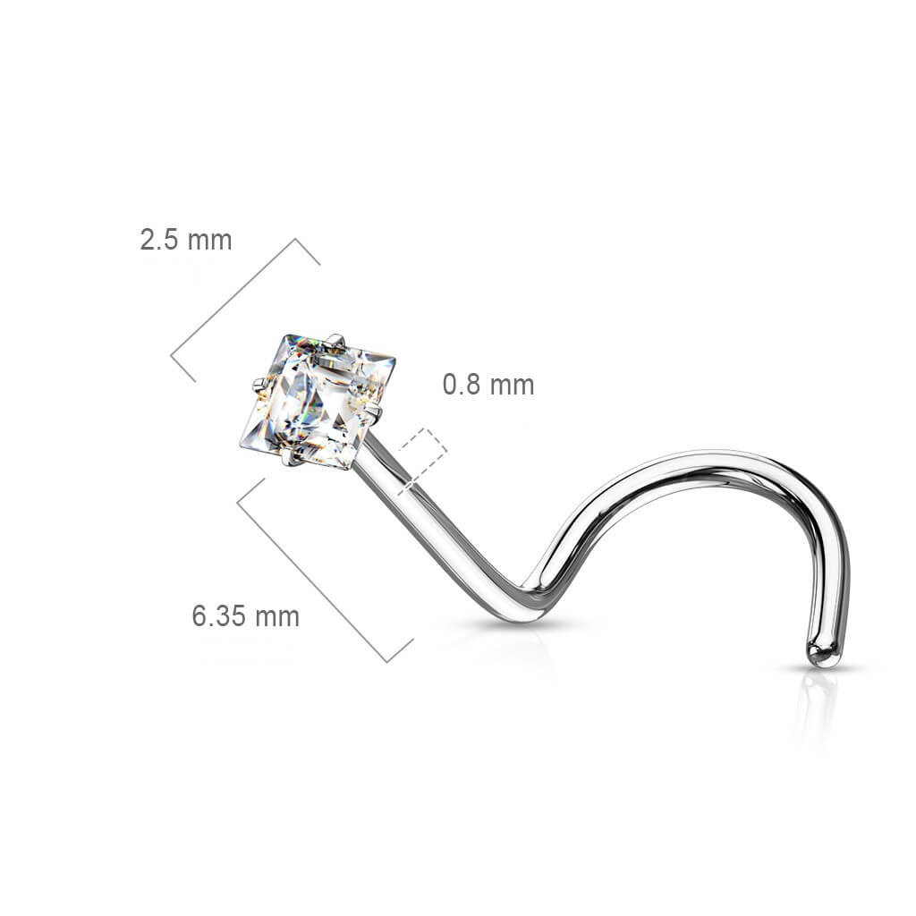 Nasenstecker Quadrat Zirkonia